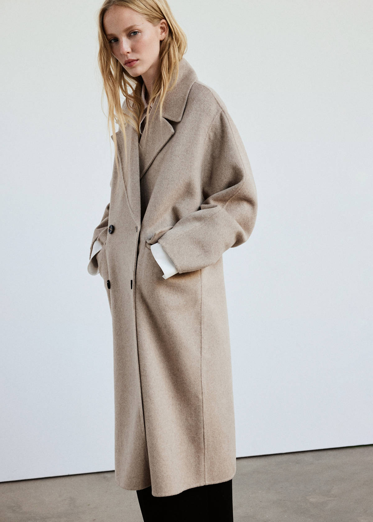 Handmade oversized wool coat — Medium Brown