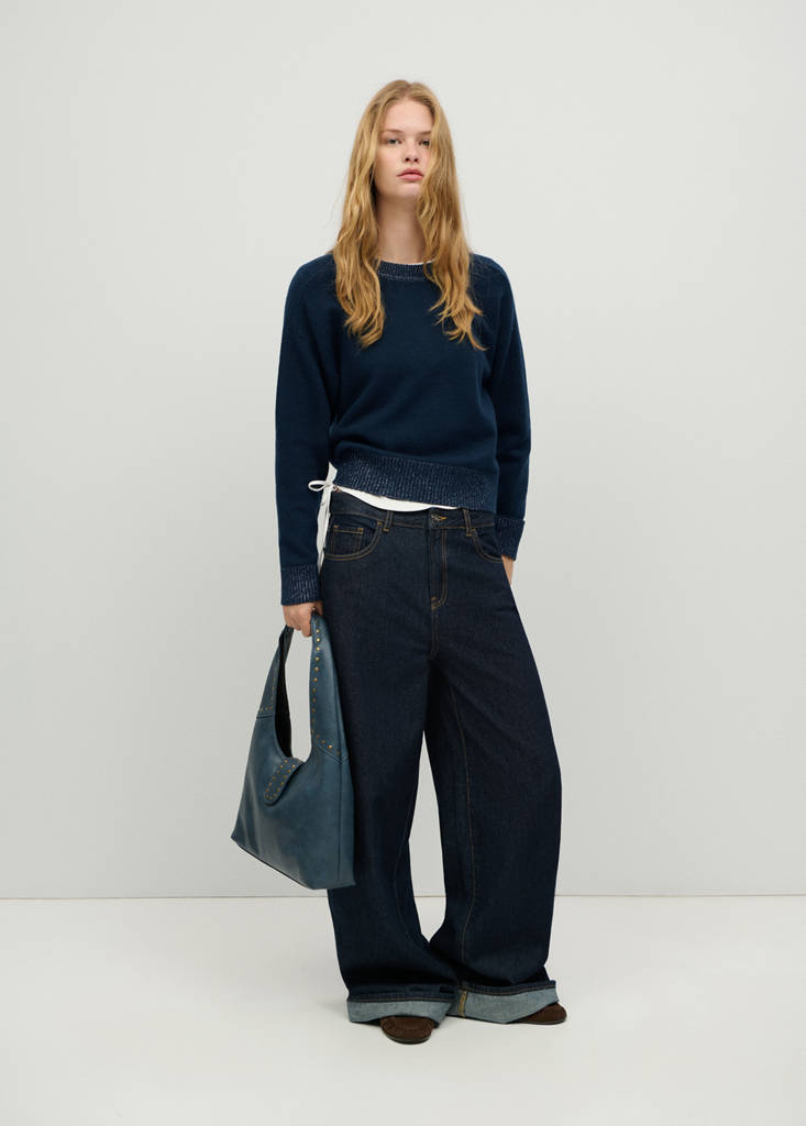 Jumper with lurex detailing — Navy