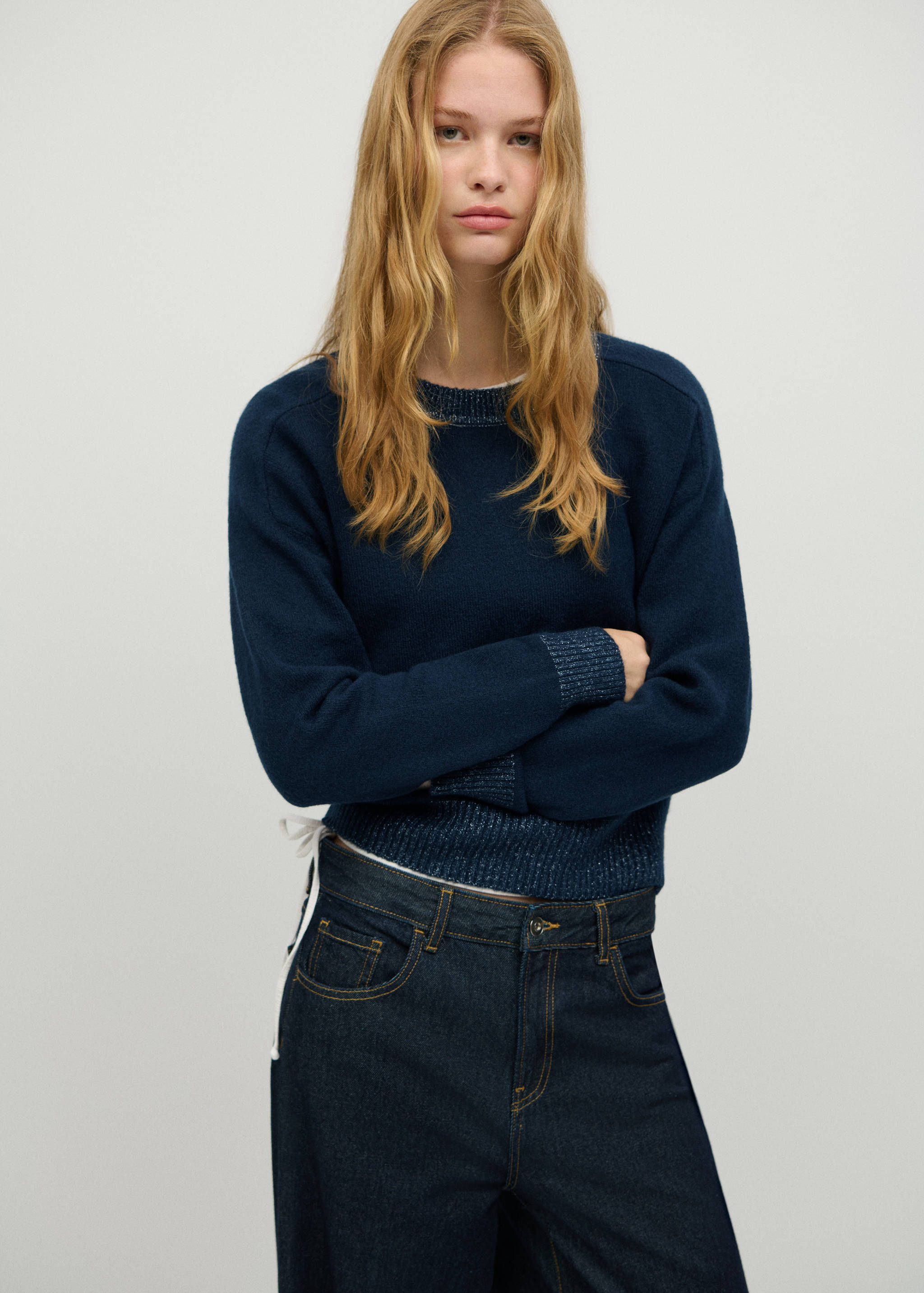 Jersey met lurexdetails - Middenvlak