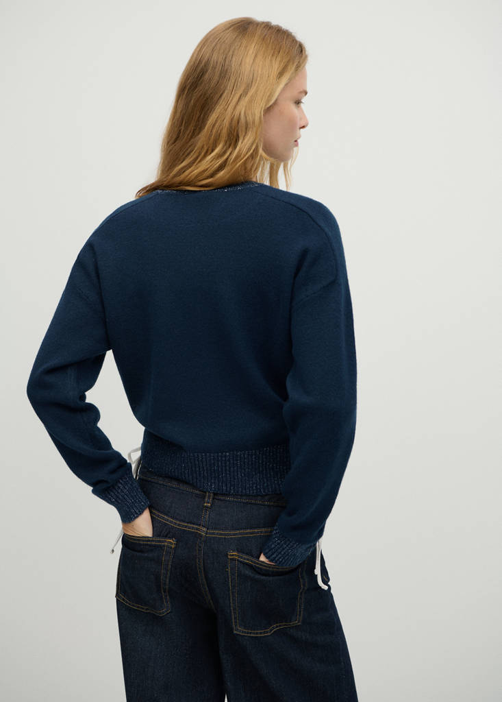 Jumper with lurex detailing — Navy