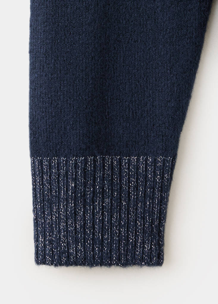 Jumper with lurex detailing — Navy