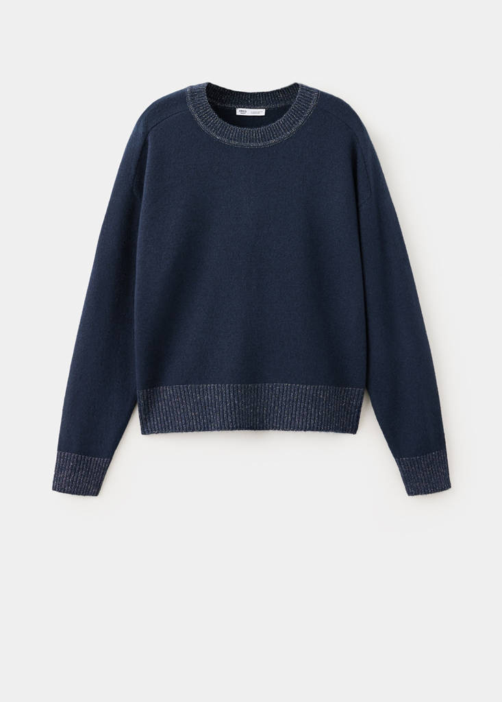 Jumper with lurex detailing — Navy