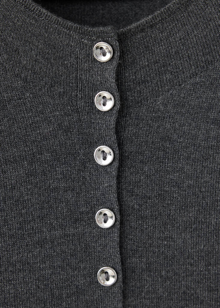 Fine-knit waistcoat with buttons — Charcoal