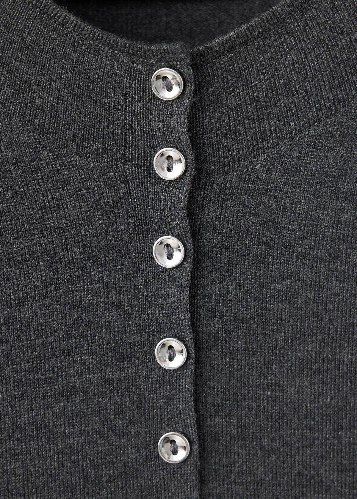 Fine-knit waistcoat with buttons — Charcoal