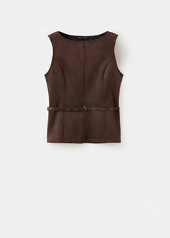 Top with suede belt — Brown 5
