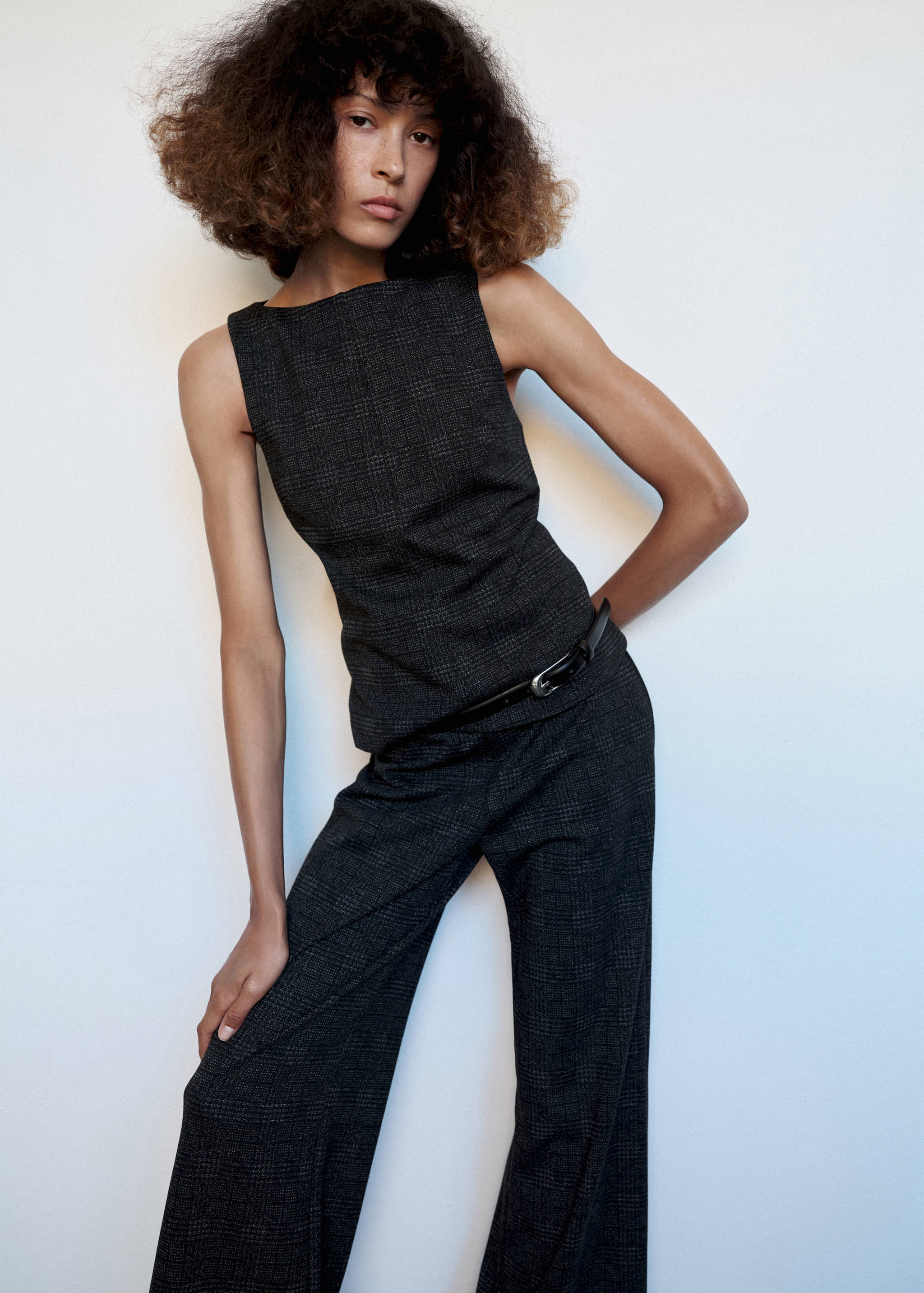 Checked combined jumpsuit - Medium plane