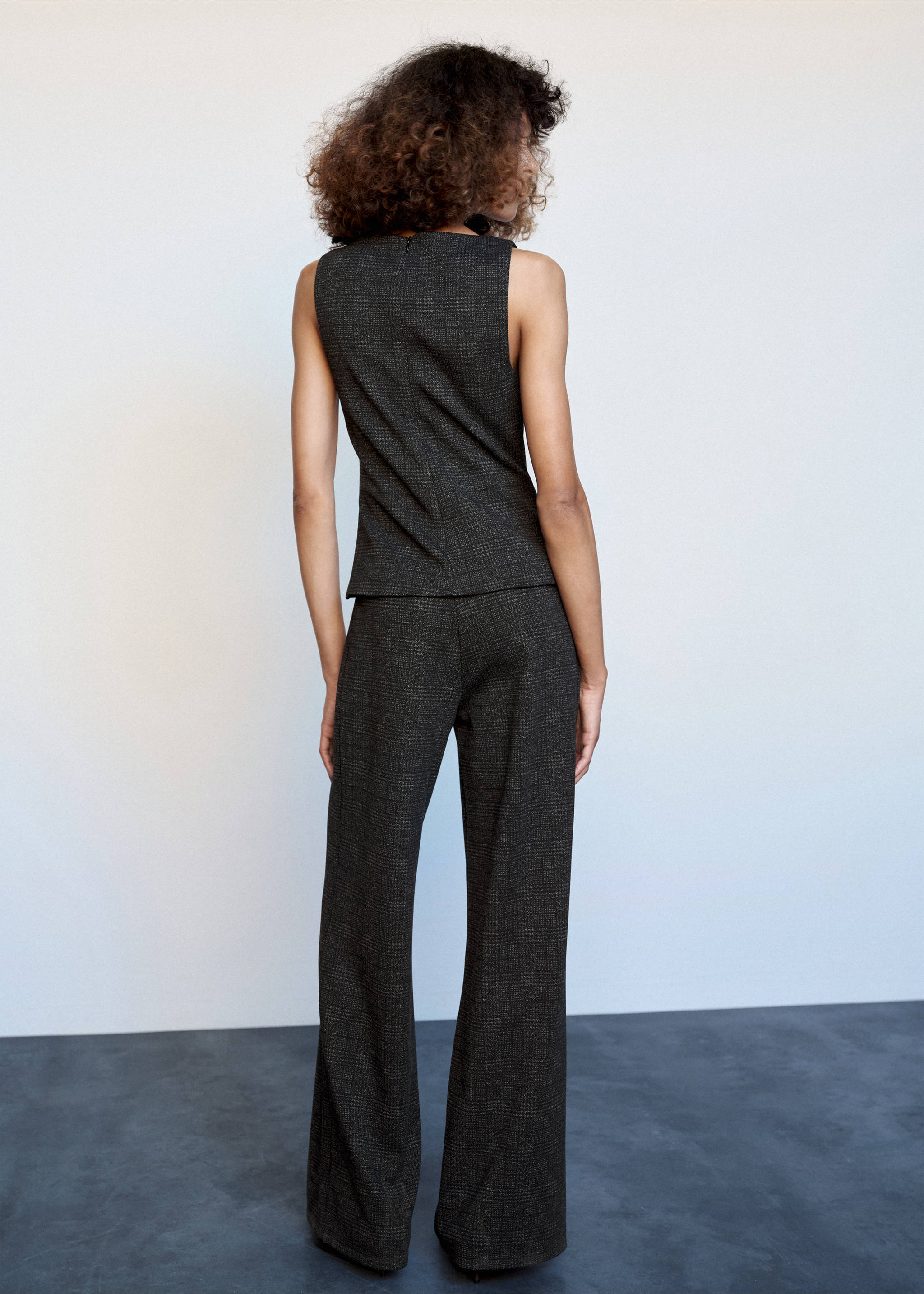 Checked combined jumpsuit - Reverse of the article, Grey. Ref: 37065851-00.