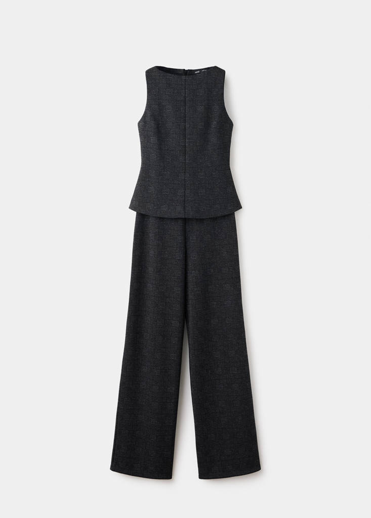 Checked jumpsuit in checked fabric - thumbnail 4