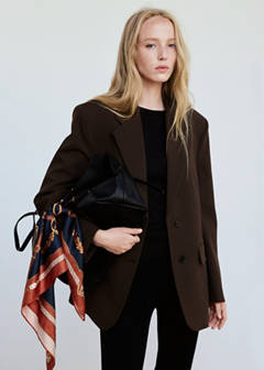 Straight blazer with flap pockets — Brown 1