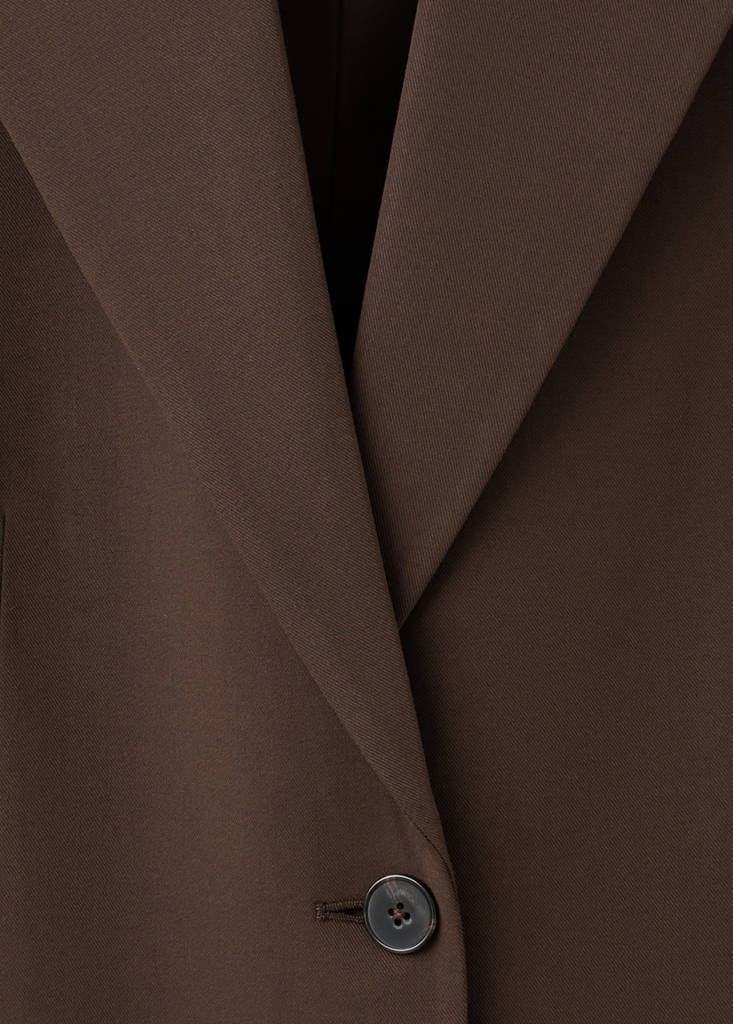 Straight blazer with flap pockets — Brown