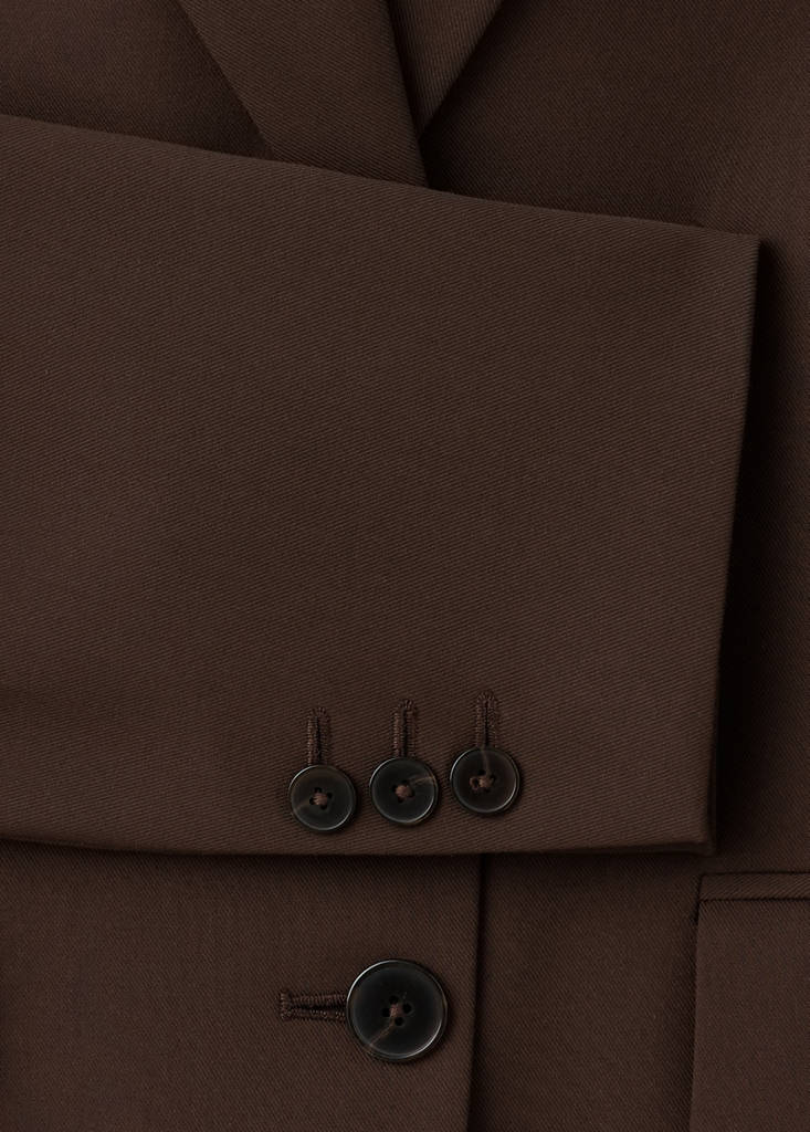 Straight blazer with flap pockets — Brown