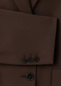 Straight blazer with flap pockets — Brown 11