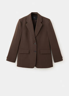 Straight blazer with flap pockets — Brown 9