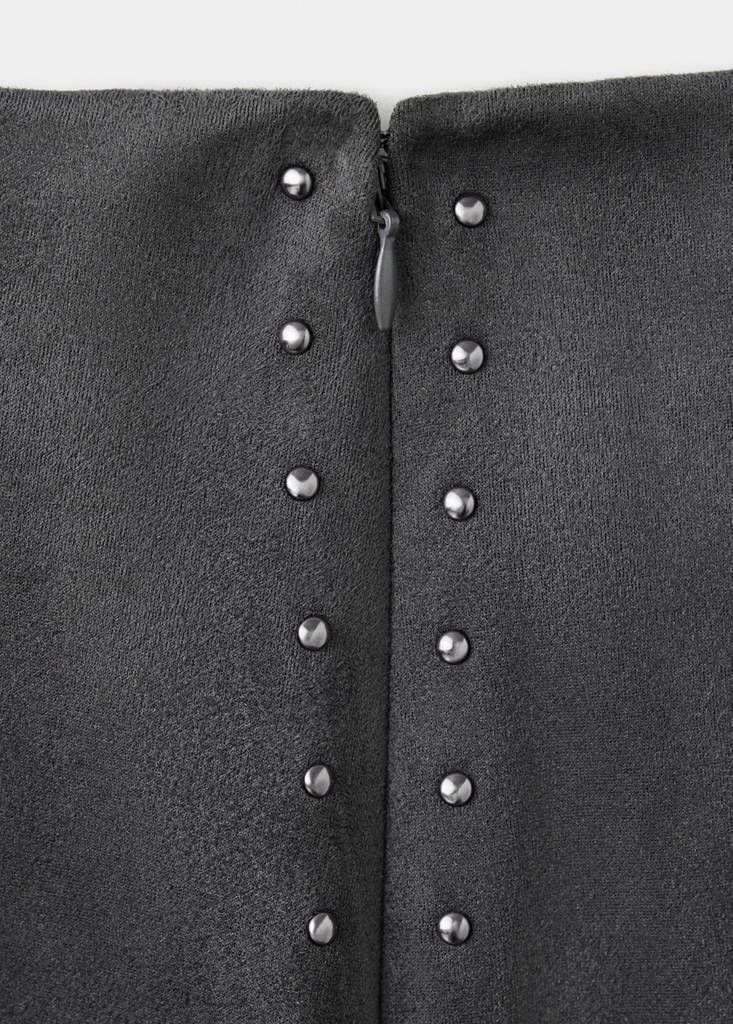Studded short skirt — Grey