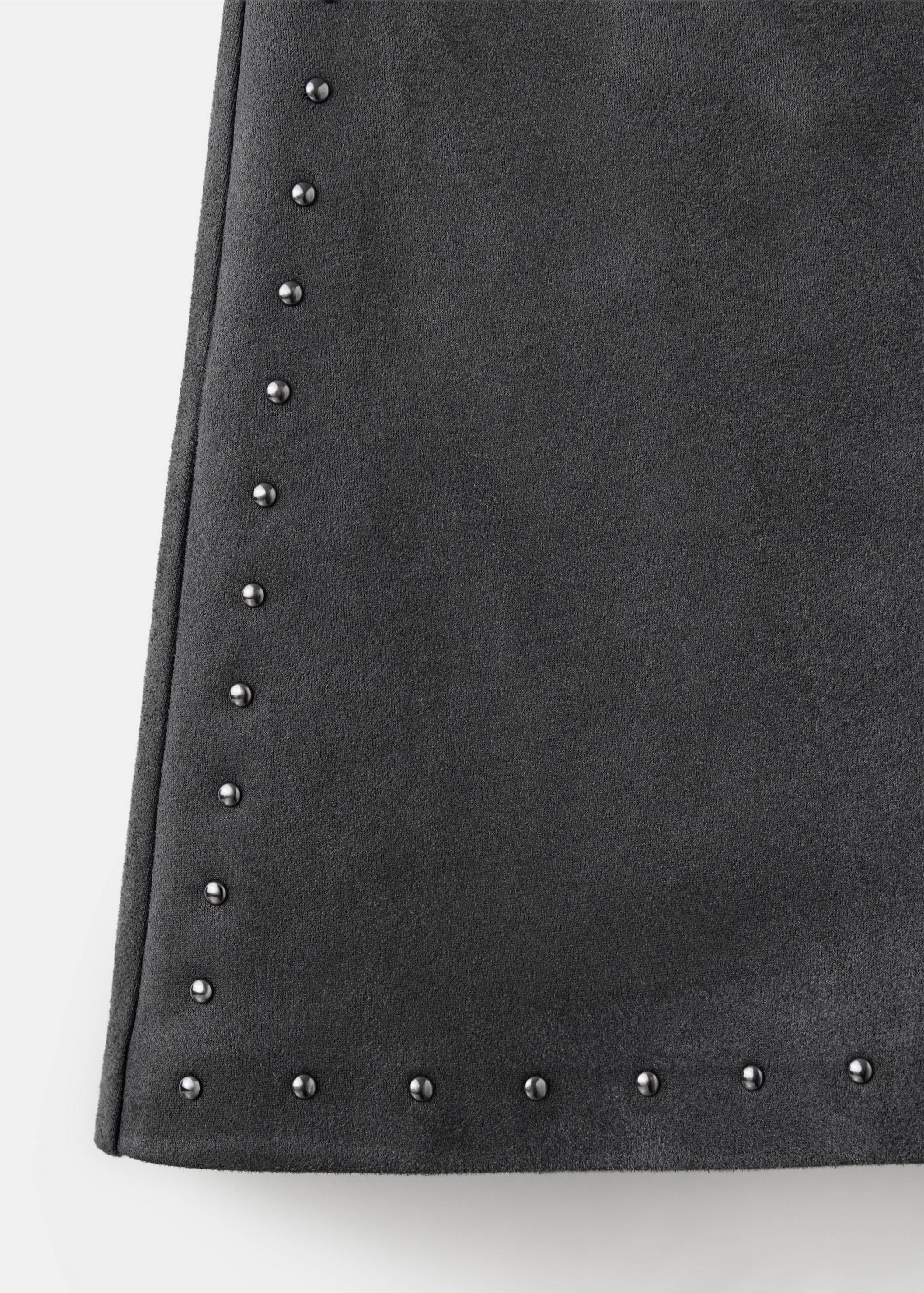 Studded short skirt - Details of the article 0, Grey. Ref: 37065854-00.