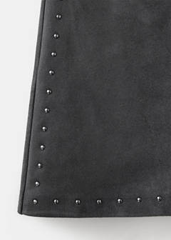 Studded short skirt — Grey 7