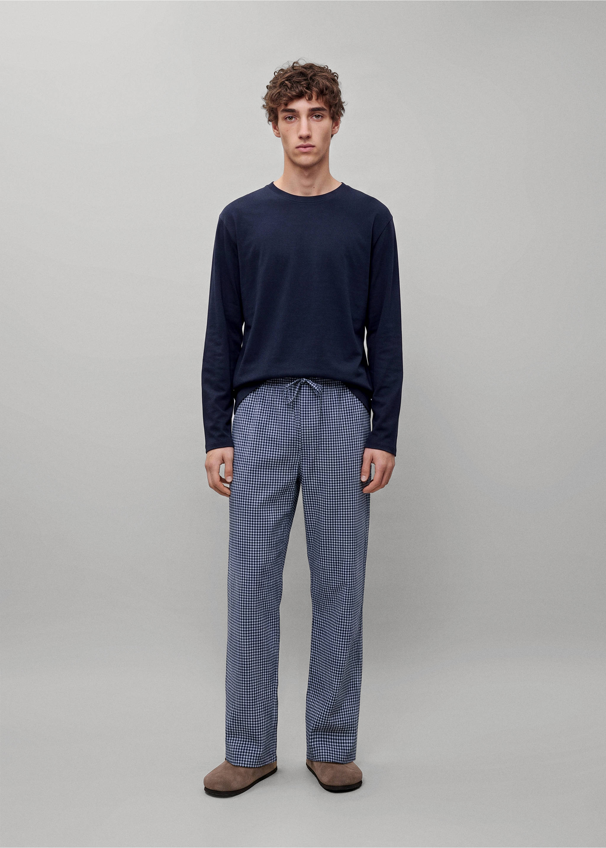 Full cotton check pyjamas - General plane, Navy. Ref: 37065855-00.