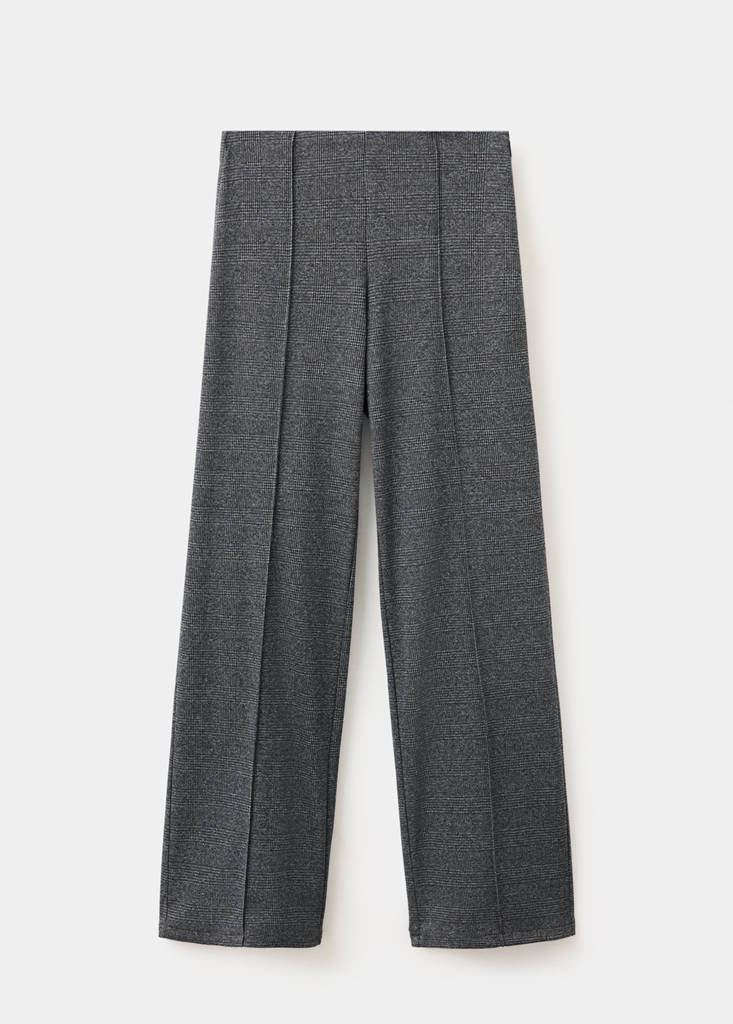 Straight checked trousers — Black