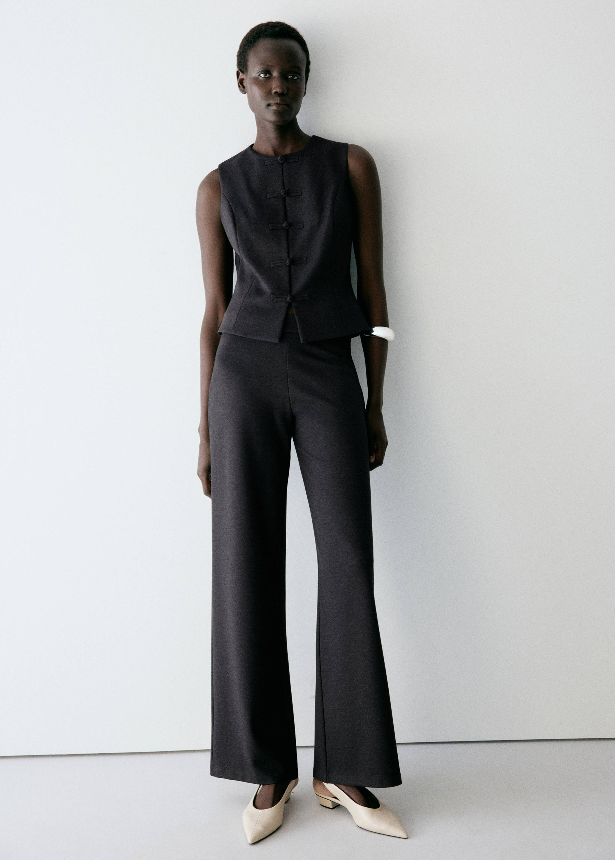 Straight-leg fine-knit trousers - General plane