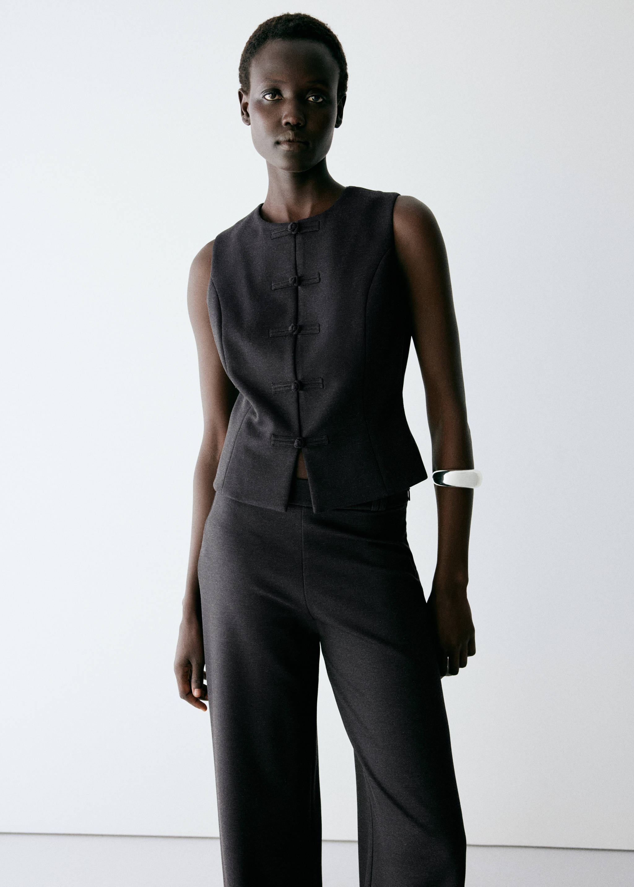 Straight-leg fine-knit trousers - Reverse of the article