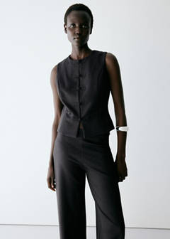 Straight-leg fine-knit trousers — Charcoal 3