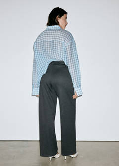 Straight-leg fine-knit trousers — Charcoal 7