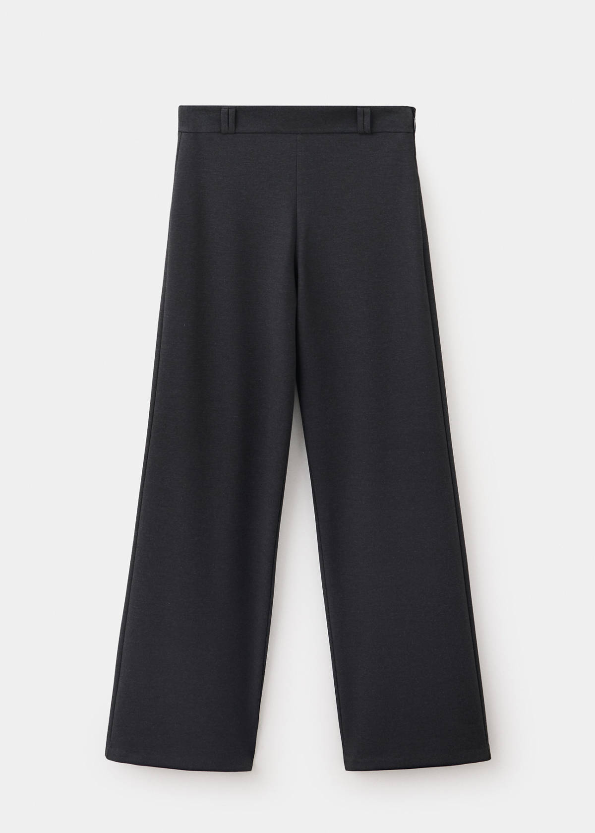 Straight-leg fine-knit trousers — Charcoal
