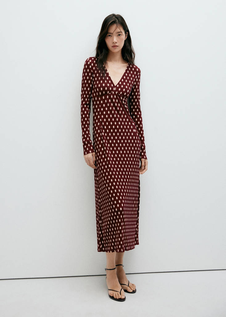 Mango Robe Pomelp In Grenat