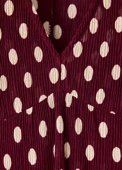 V-neck polka dot dress — Maroon 9