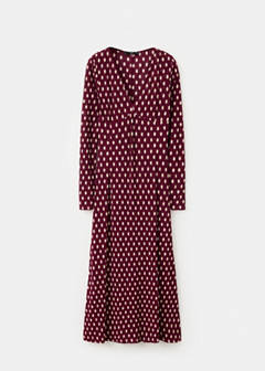 V-neck polka dot dress — Maroon 8