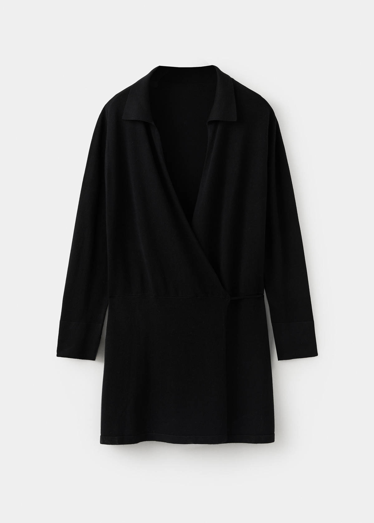 Wrap knitted dress — Black