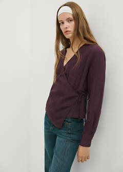 Textured wrap shirt — Purple 1