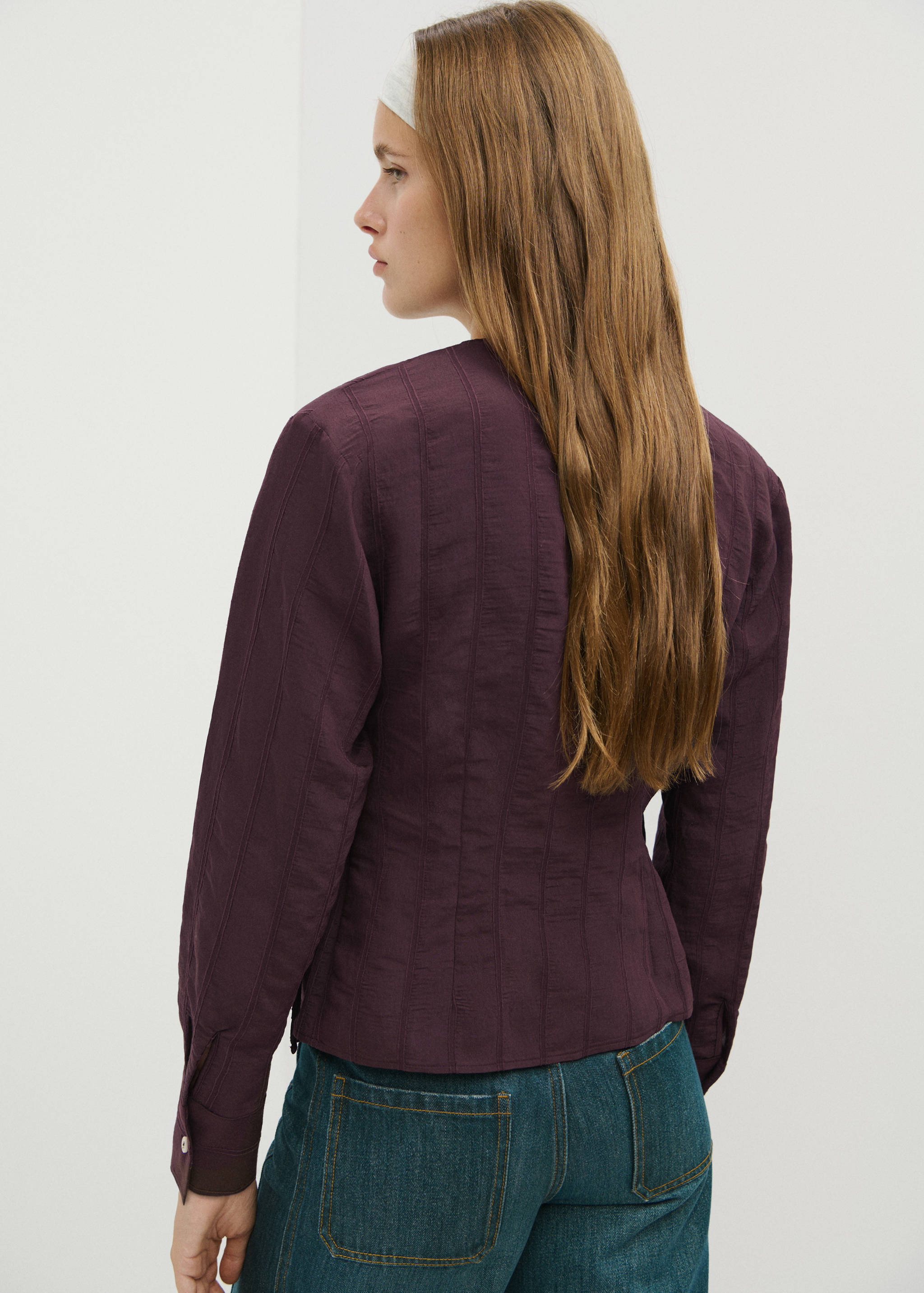 Textured wrap shirt - Reverse of the article