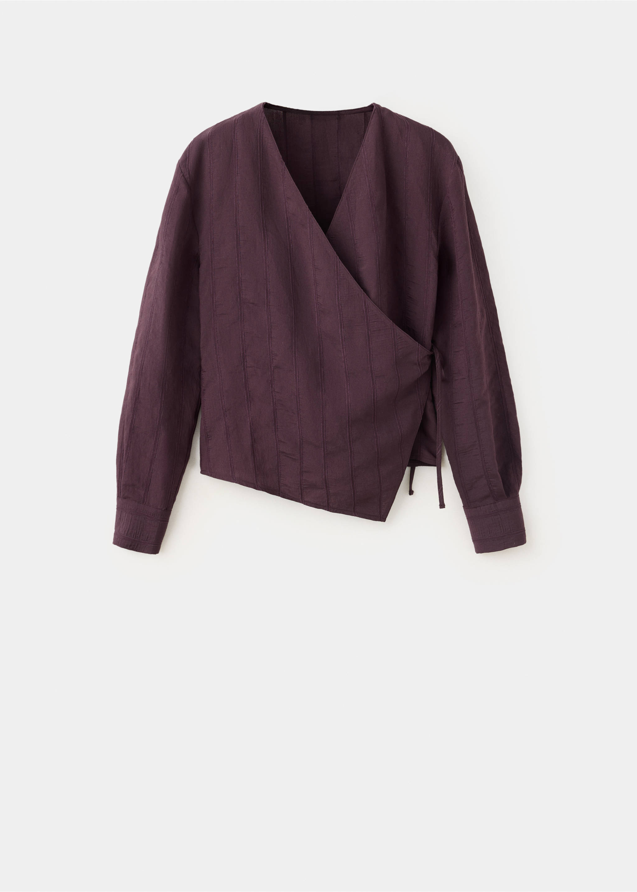 Textured wrap shirt - Article without model, Purple. Ref: 37065863-00.