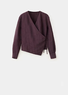Textured wrap shirt — Purple 5