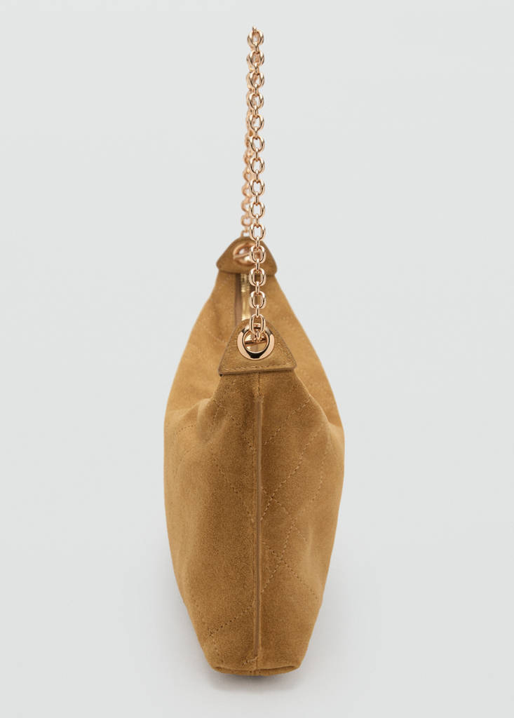 Suede shoulder bag — Medium Brown