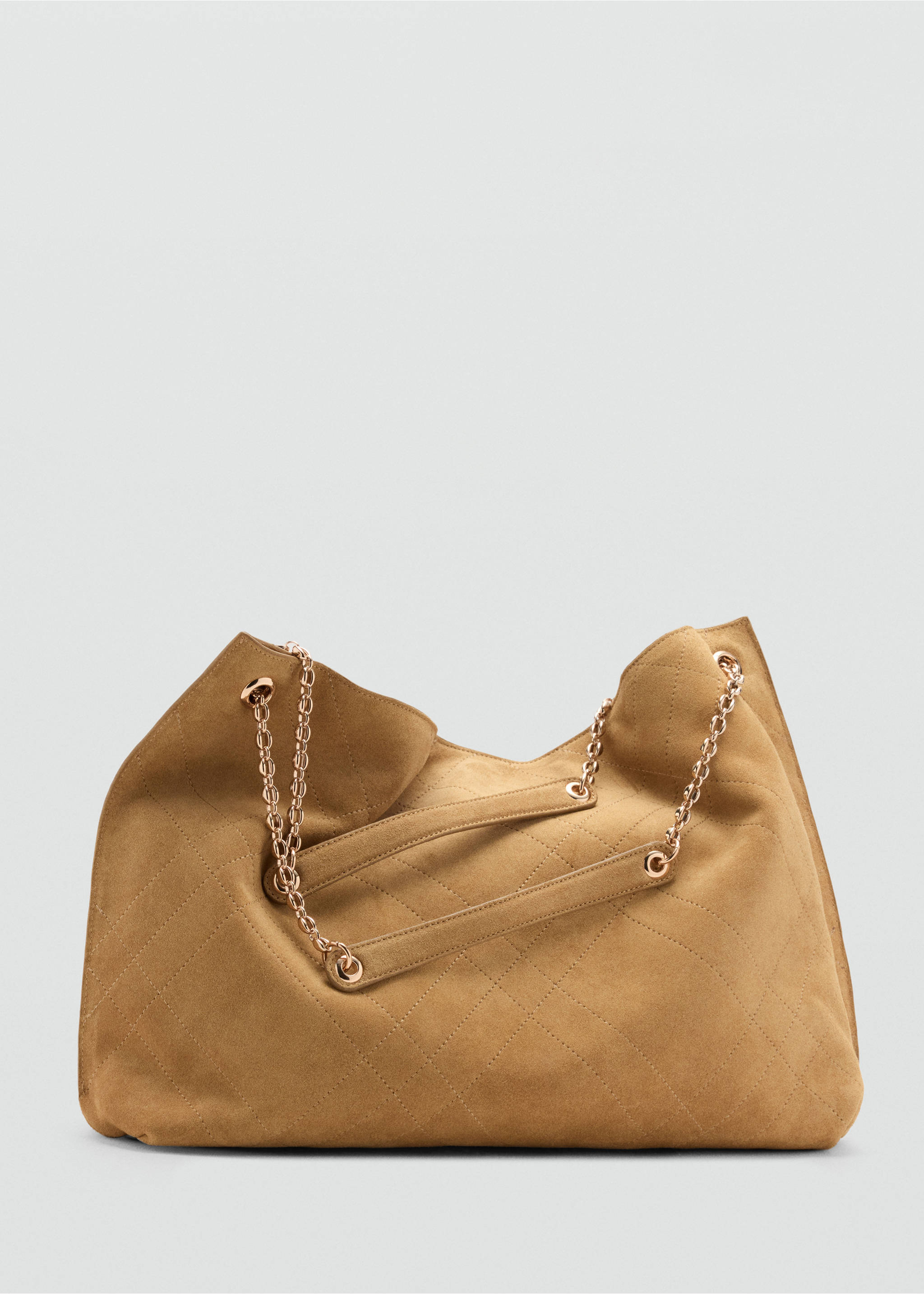 Suede shoulder bag - Details of the article 3, Medium Brown. Ref: 37065864-00.
