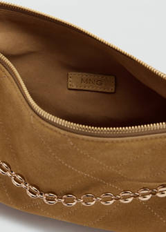 Suede shoulder bag — Medium Brown 4