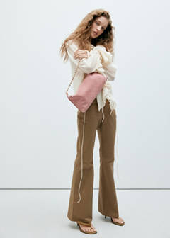 Suede shoulder bag — Pastel Pink 2