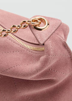 Suede shoulder bag — Pastel Pink 4