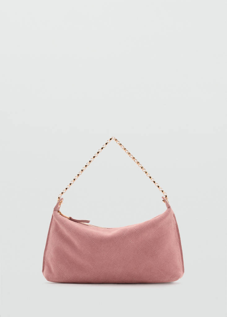Suede shoulder bag — Pastel Pink
