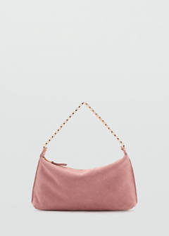 Suede shoulder bag — Pastel Pink 6