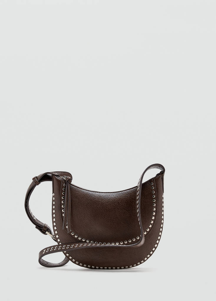 Mango Sac Bandoulière Clous In Chocolat