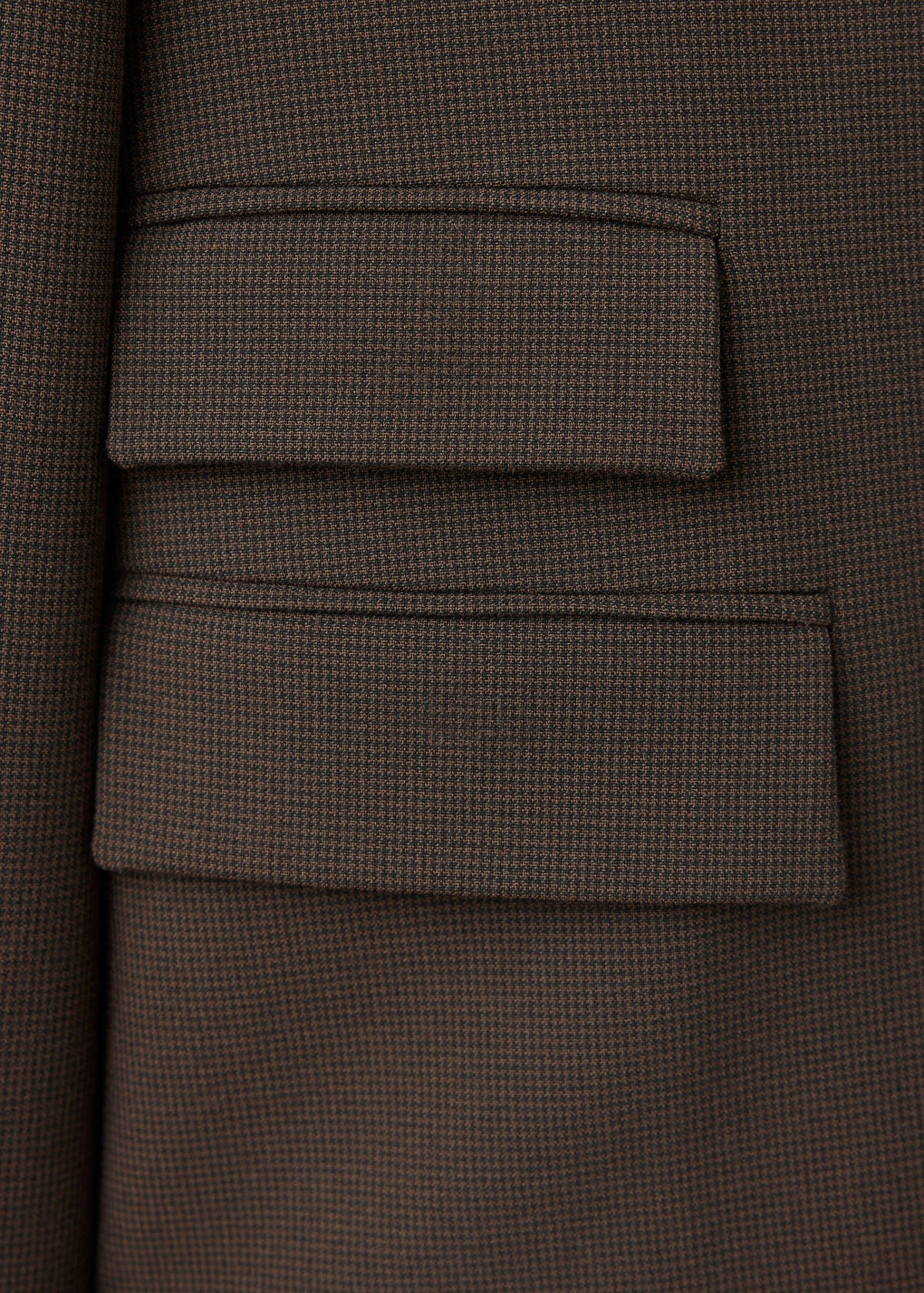 Houndstooth blazer with a high neck — Brown