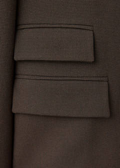 Houndstooth blazer with a high neck — Brown 7