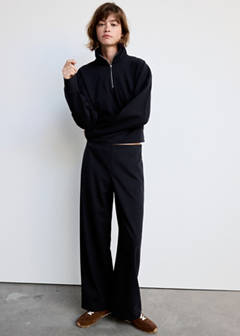 Straight mid-rise trousers — Navy 2