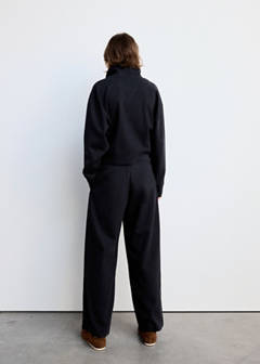 Straight mid-rise trousers — Navy 3