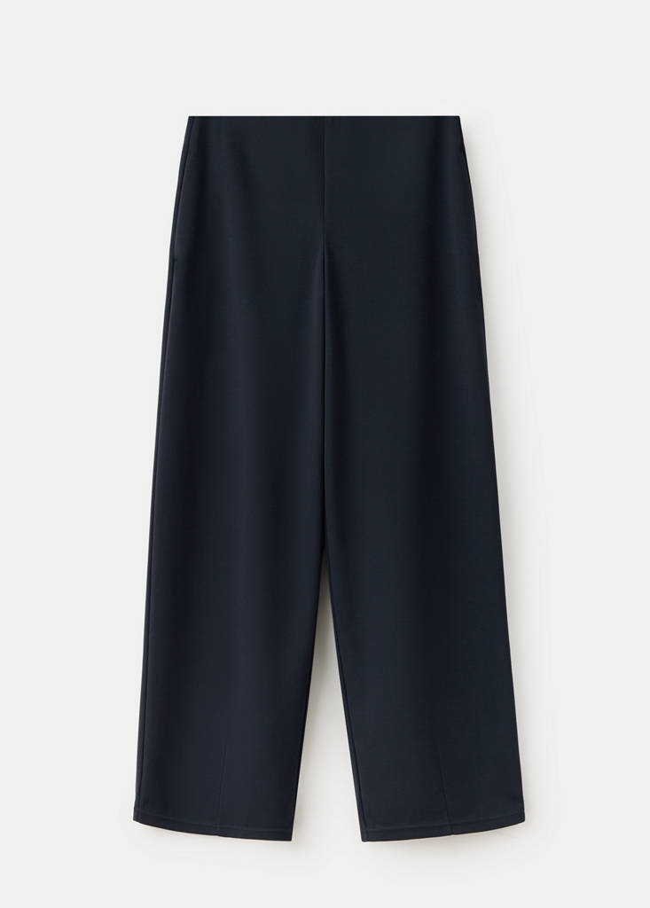 Straight mid-rise trousers — Navy