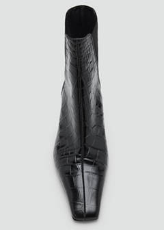Leather boots with kitten heels — Black 8