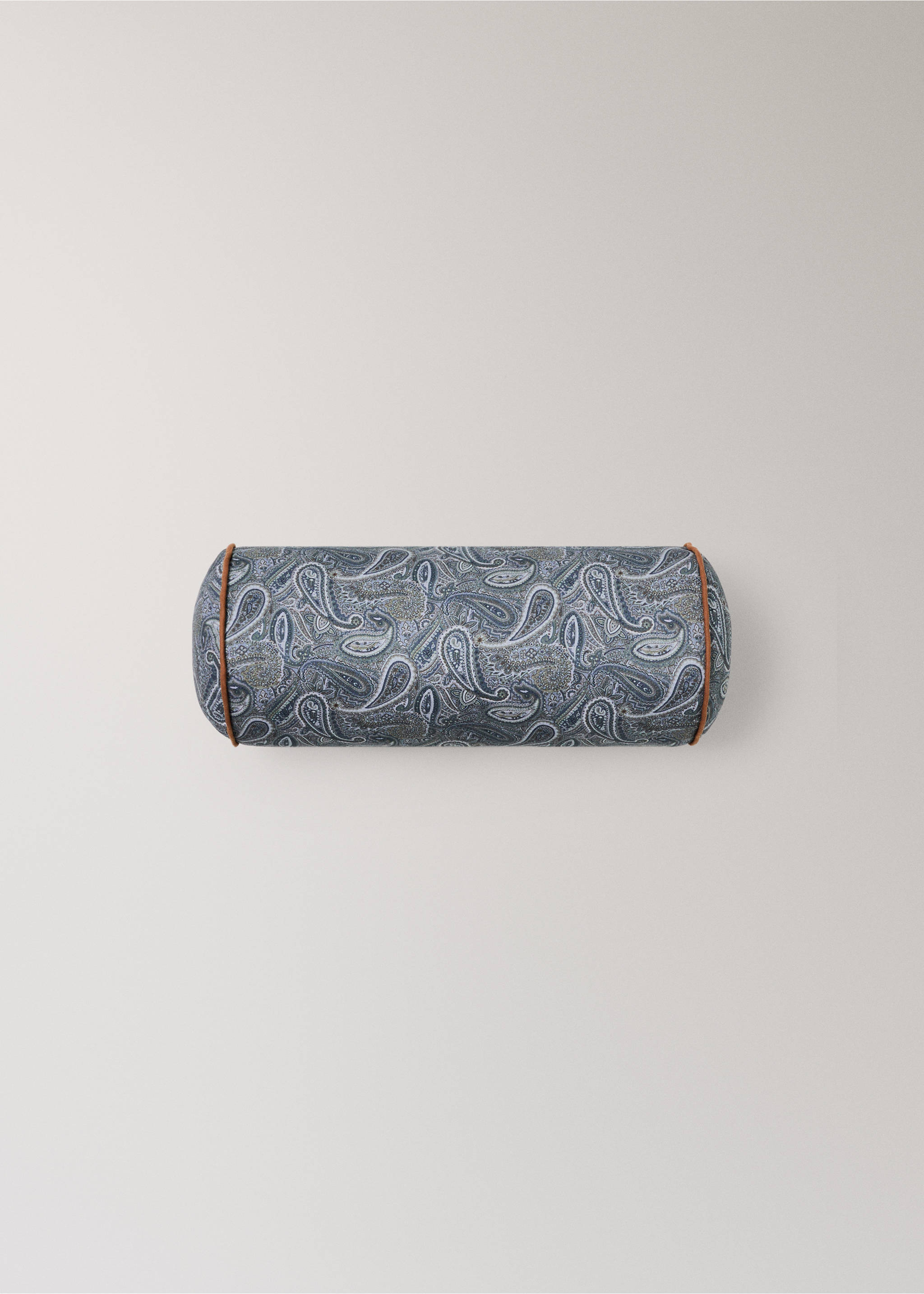 Cotton paisley cylindrical cushion - Article without model, Forest Green. Ref: 37065874-00.
